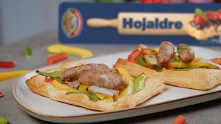 Hojaldre de verduras y salchichas