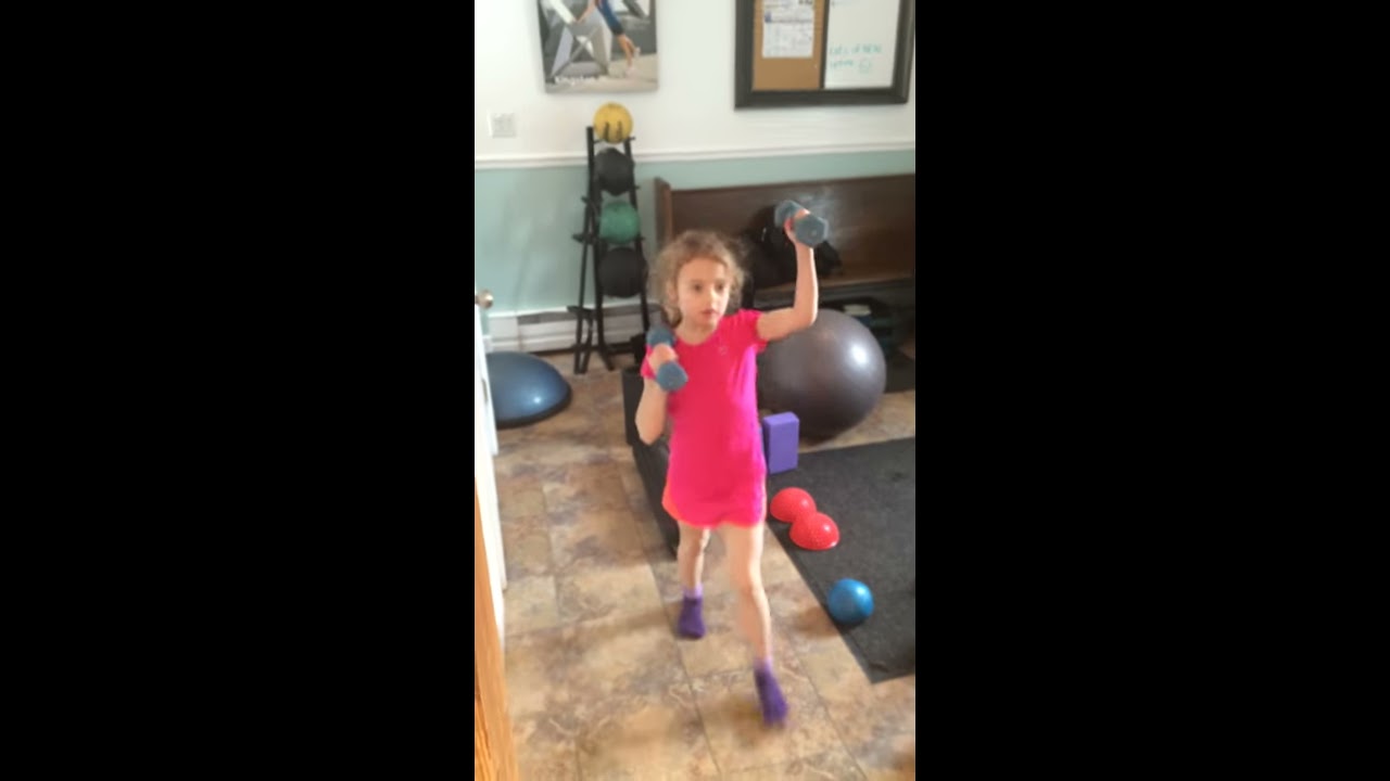 Adorable 6 Year Old Working Out 