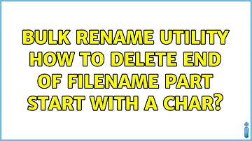 Bulk Rename Utility How to delete end of filename part start with a char?