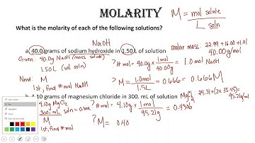 Solutions and Molarity Calculations