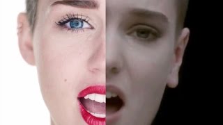 Video thumbnail of "Miley Cyrus Vs Sinead O'Connor -  Nothing Compares To Wrecking Ball"