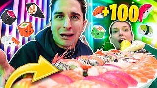 MANGIO UNA BARCA DA 100 PEZZI DI SUSHI!? LA SFIDA IMPOSSIBILE!