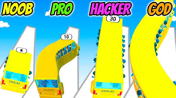 School Bus Rush - NOOB vs PRO vs HACKER vs GOD