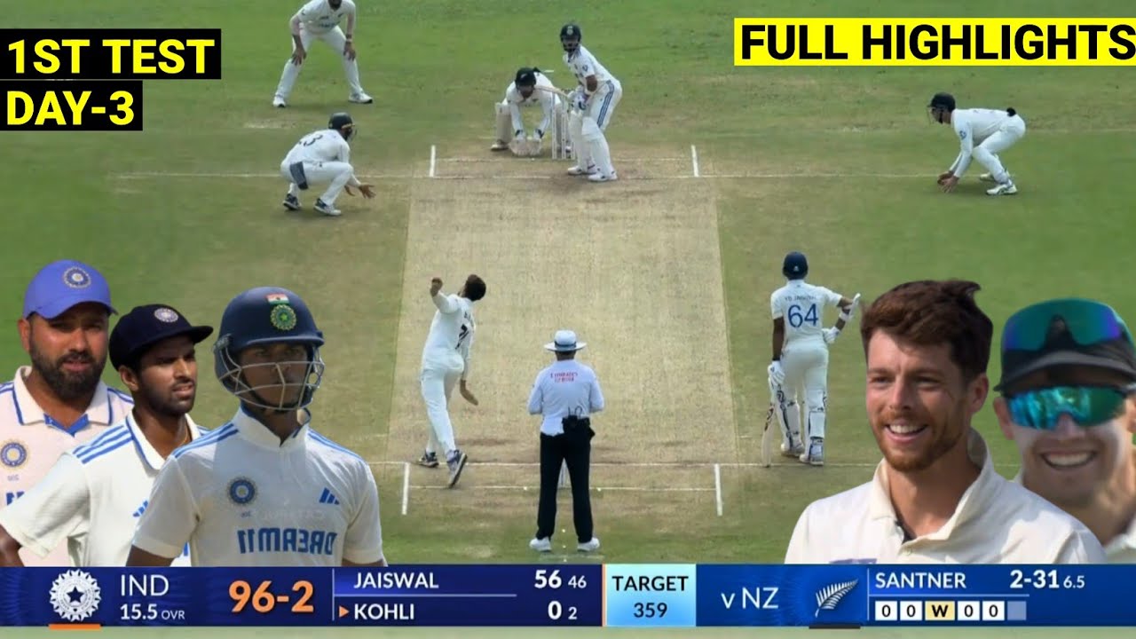 India vs New Zealand 2nd Test Day 3 Full Match Highlights | IND vs NZ ...