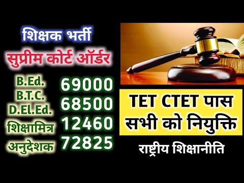 CTET / TET PASS Teacher Recruitment, SupremeCourt Order