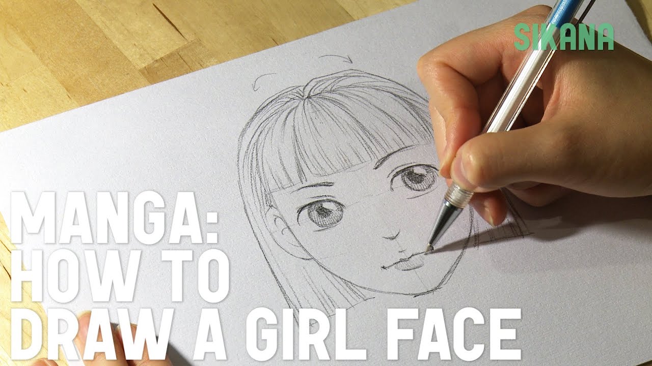 Learn to draw manga easily: How to draw a girl’s face - YouTube