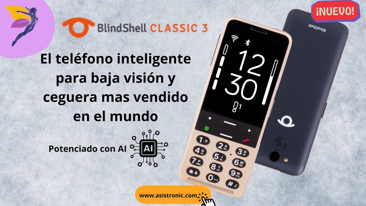 Blindshell Classic 3 -Teléfono celular por voz para baja visión e invidentes