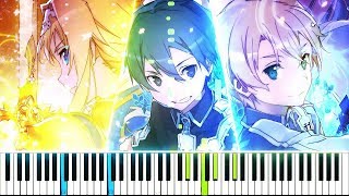 Video thumbnail of "[Sword Art Online: Alicization OP] "ADAMAS" - LiSA (Synthesia Piano Tutorial)"