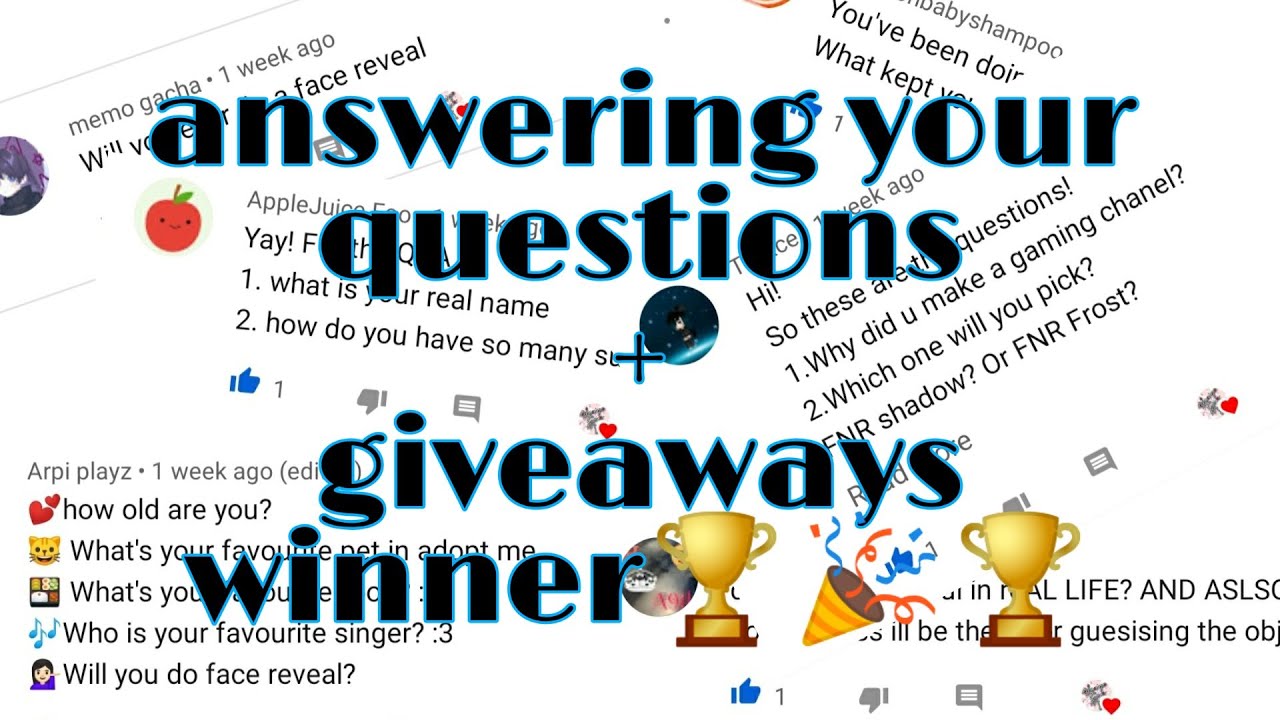 Answering your questions!+ Giveaway winner! 🏆🎉🏆 YouTube