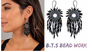 Circular Brick Stitch Fringe Earrings | Beaded Earrings 