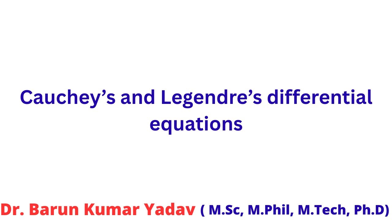 LIVE Engineering Maths | Cauchy’s & Legendre’s Differential Equations | Exam Oriented