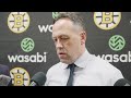 Marco Sturm talks with the media after the Bruins fall 4-3 @ ANA