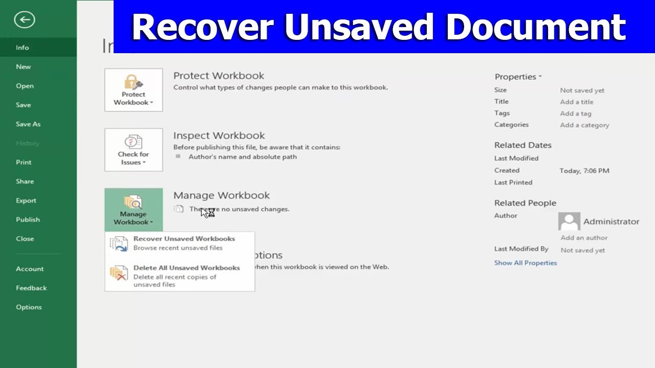 How To Recover Excel Documents