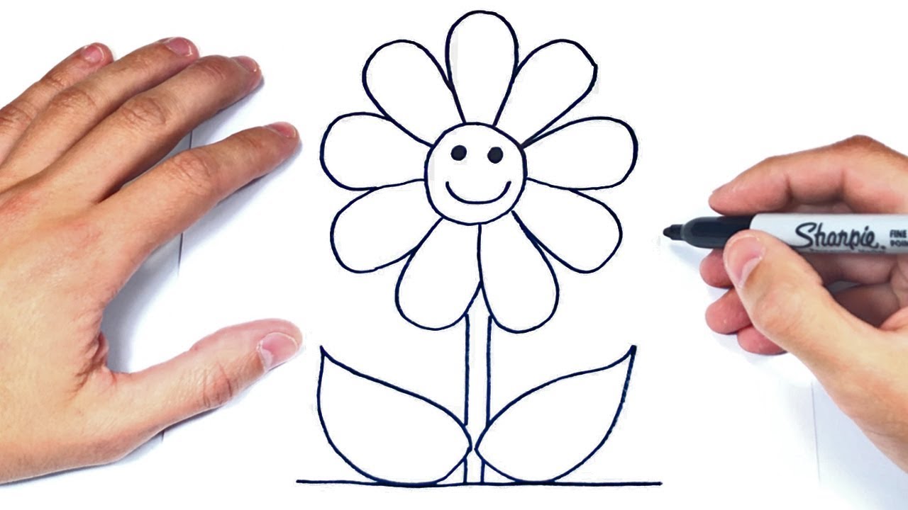 Dibujo De Flores Bonitas Cómo dibujar una Flor Bonita Paso a Paso y fácil - YouTube