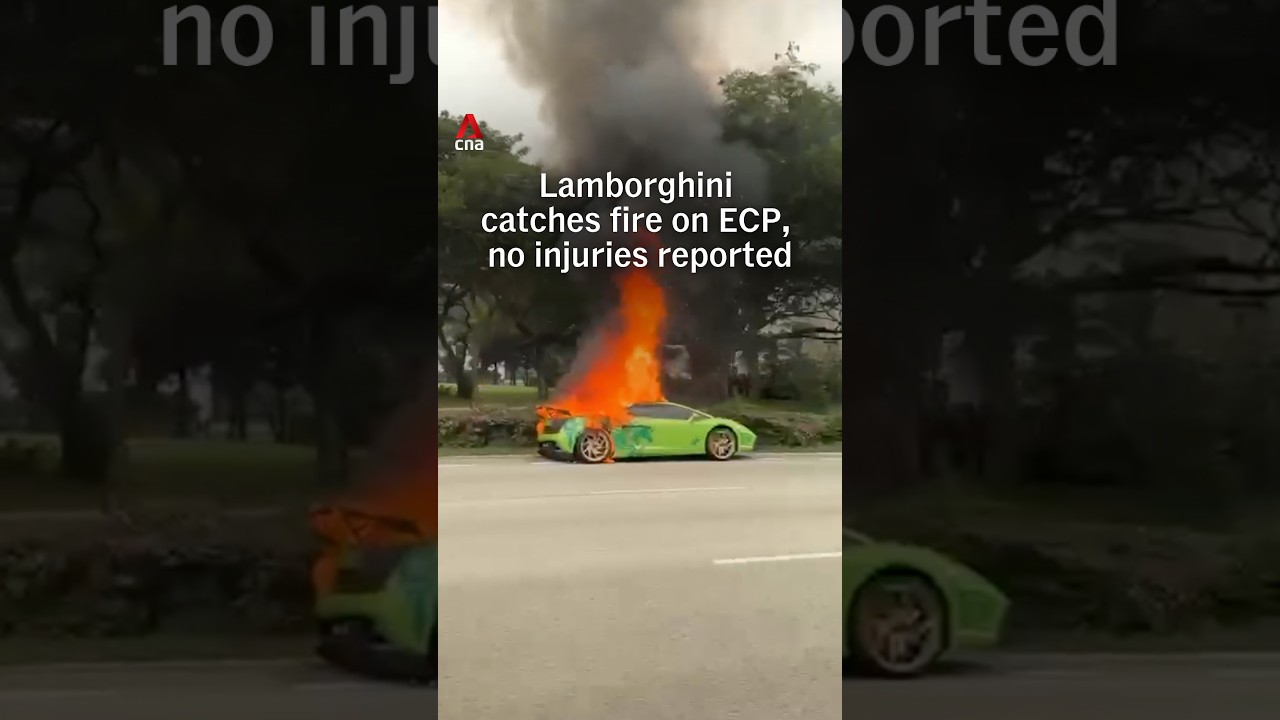Lamborghini catches fire on ECP, no injuries reported