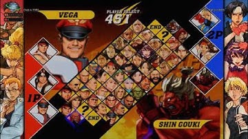 Ryu/Kyo/Vega(Bison) vs Cammy/Yuri/Shin Gouki(Shin Akuma) : Capcom vs SNK 2