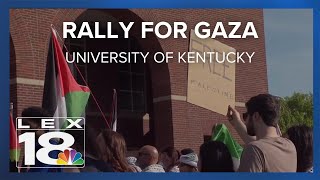 Demonstrators rally for Gaza at the University of Kentucky