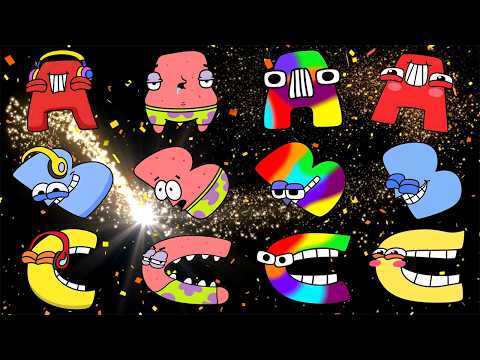 4 Colorful Alphabet Character Styles | ABC Song for Kids | Learn A to Z
