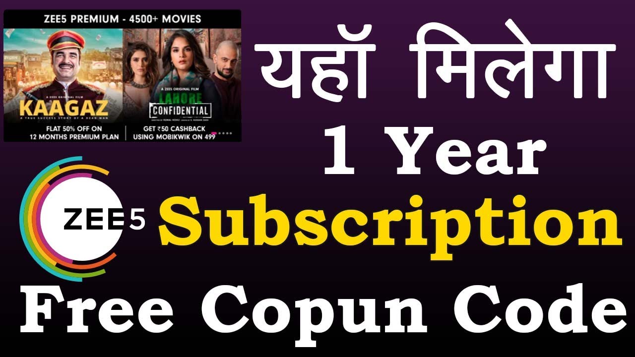 How to Get Free 1 Year Zee5 Premium membership Free Zee5 Premium