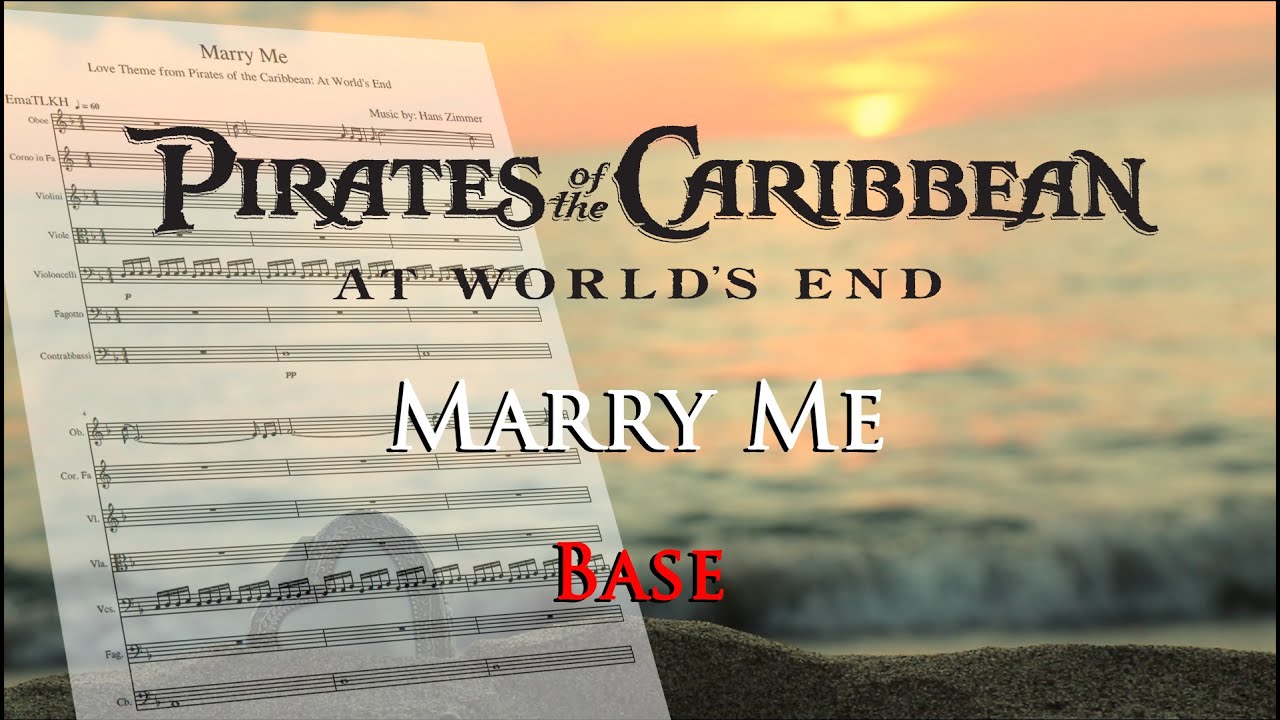 Ready to play Base for Oboe/English Horn Marry Me (from Pirates of