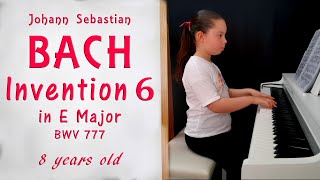 Bach - Invention 6 in E Major, BWV 777 (8 years old)