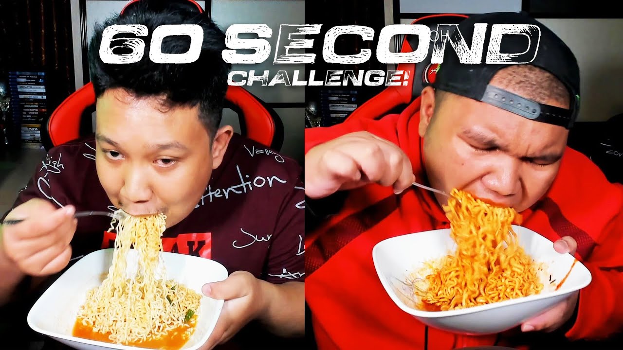 Oohami & Nabil Telan 🔥2X SAMYANG RAMEN & 2X MAGGI KARI🔥 dalam 60 Seconds Challenge! | Malaysia
