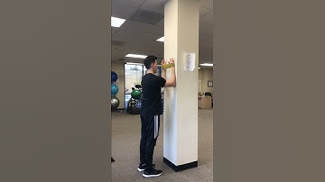 Serratus wall slides with Theraband