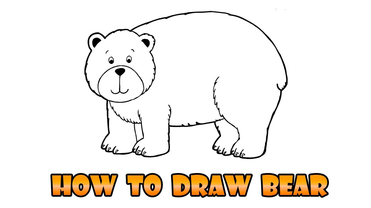 How to Draw bear - Easy step-by-step drawing lesson for kids - YouTube