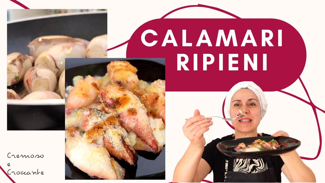Ricetta Calamari Ripieni Gratinati al forno con patate (free pdf in descrizione)