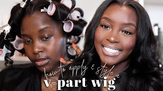 How I Apply & Style a V-Part Wig | Quick & Easy | Beginner Friendly