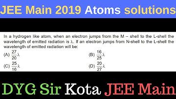 Atoms JEE Main 2019 solutions Atomic structure 2