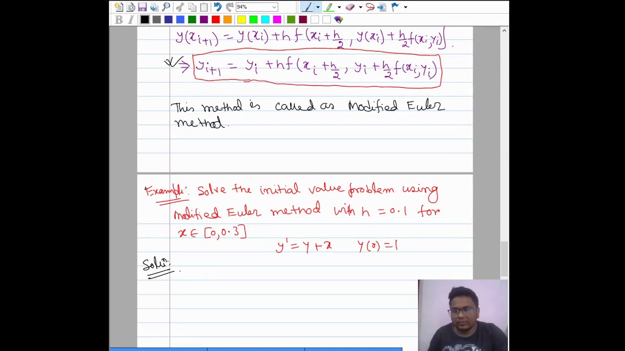 Modified Euler's method - YouTube