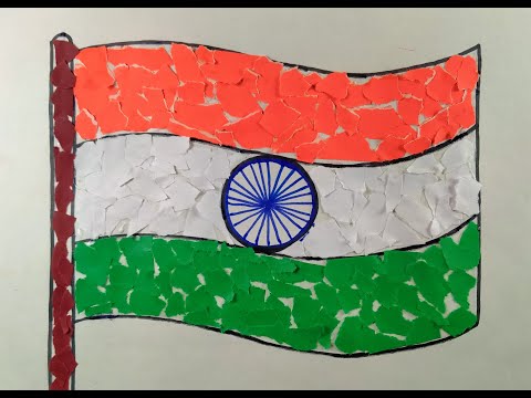 Indian Flag For Republic Day/ Independence Day / Collage Making Craft Idea For Kids