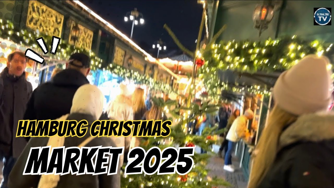 Hamburg Christmas Market 2025, Walking Tour Cinematic view