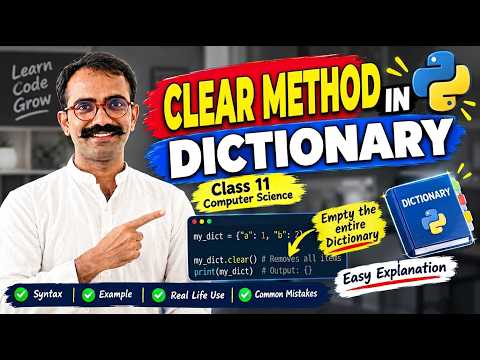 How to Clear a Dictionary Using clear() in Python? | Python Dictionary | Class11 computerscience