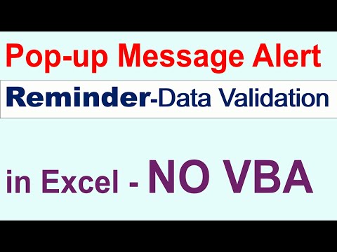 pop up message reminder in excel | macro vba message box