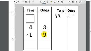 Two Digit Subtraction With Regrouping Using Quick Pictures (2nd Grade Go Math 5.4)