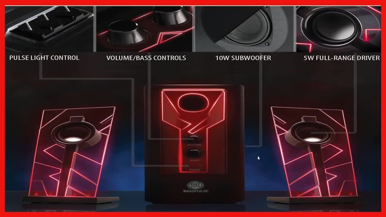 Great product -  GOgroove BassPULSE 2.1 Computer Speakers with Red LED Glow Lights and Powered Subwo