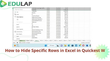 How to Hide Specific Rows in  Excel in Quickest Way