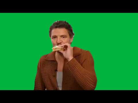 Pedro Pascal Eating Toast Sandwich Green Screen