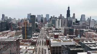Drone 360 Above Chicago West Loop - So Much Construction