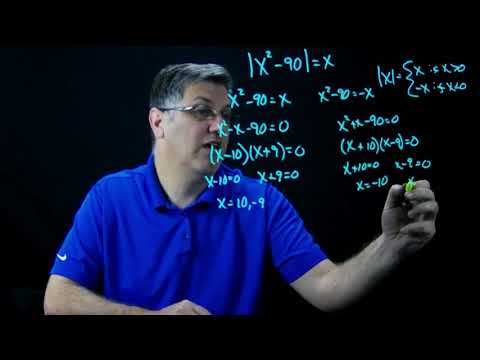 Solving Absolute Value Equations with Quadratics