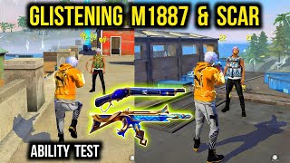 New M1887 & Scar Skin Ability Test | Free Fire M1887 Ring Event & Scar Ring Event - Glistening Skin.