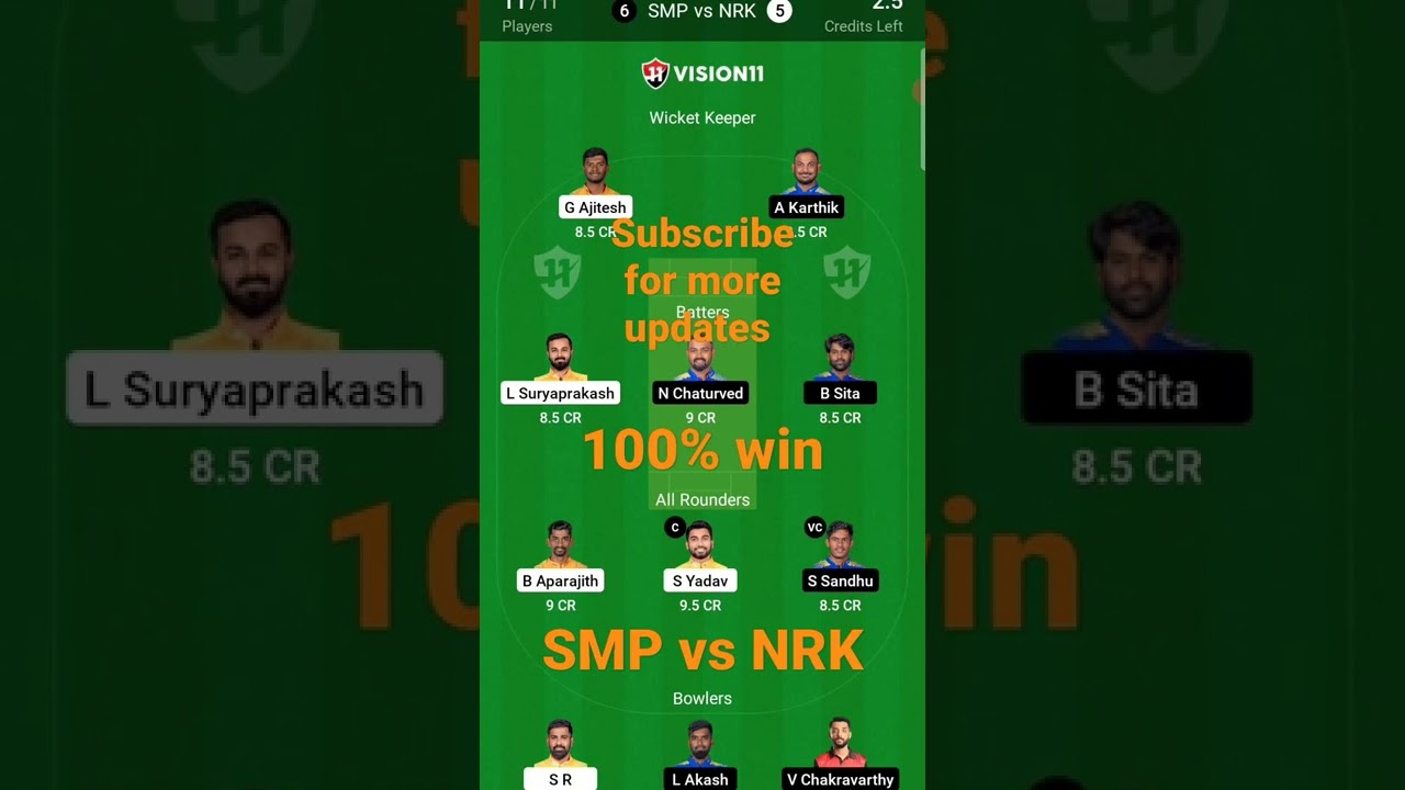 smp vs nrk dream11 prediction 