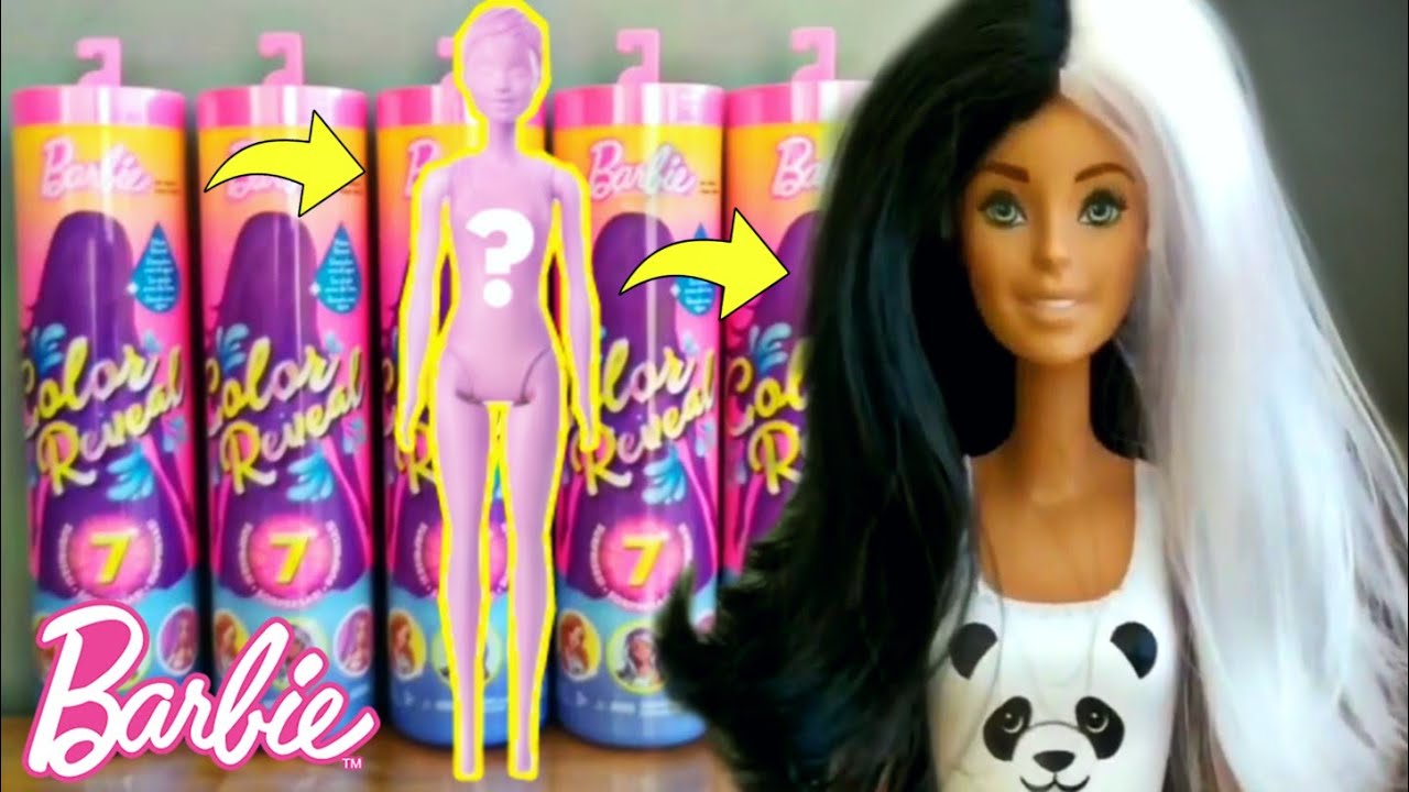 Abrindo Barbie Color Reveal  Cabelo & Maquiagem que Mudam de Cor com a  Água 💇🏻‍♀️ ❤️ 