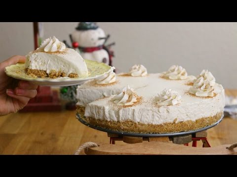 NO BAKE Eggnog Cheesecake | 12 Days of Christmas Baking | sweetco0kiepie