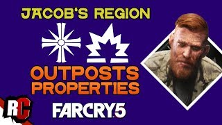 All CULT OUTPOSTS & PROPERTIES in Jacob's Region | Far Cry 5 (Map Locations Outposts   Wolf Beacons)