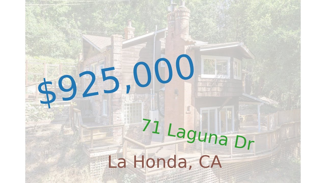 925,000 home for sale in La Honda, CA (71 Laguna Dr, 94020) YouTube
