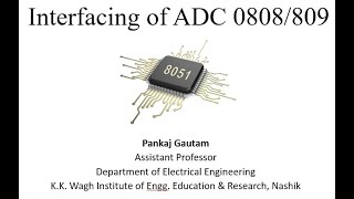 Interfacing of ADC 0809 with 8051 Microcontroller