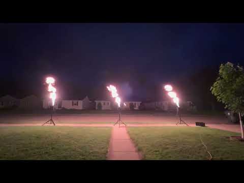 DMX flame units operating from a fireTEK firing system